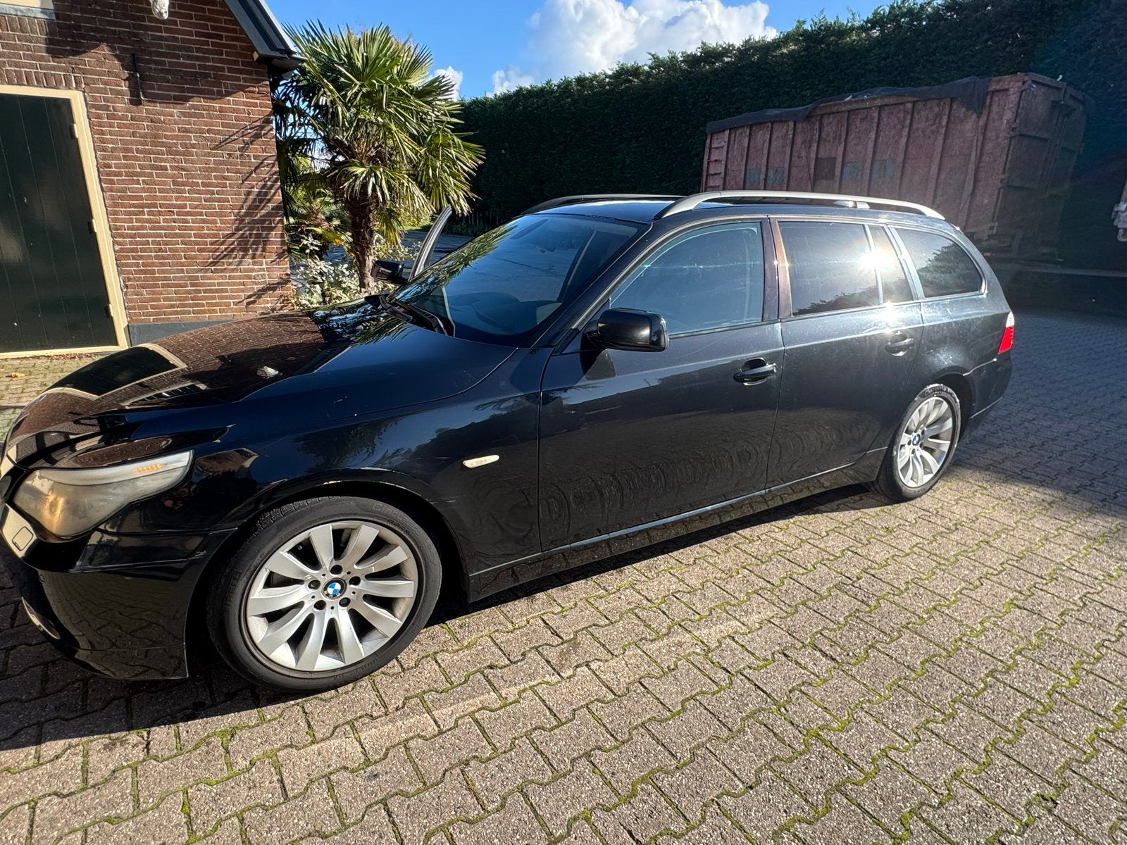 BMW 5-Serie 3.0 525D Touring AUT 2008 Zwart, Automaat, Zwart, 2000 kg, Leder en Stof