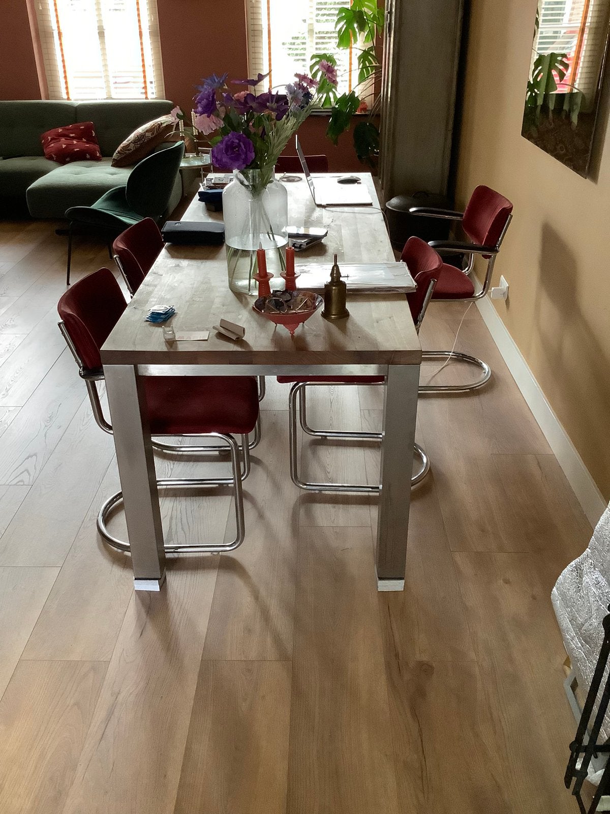 Notenhout tafel 80/2.10, Ophalen, Gebruikt