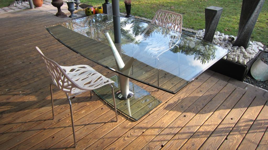 Glazen Design tafel "Rolf Benz" type 1210. Prachtige staat!, Ophalen, Design, 50 tot 100 cm, Zo goed als nieuw