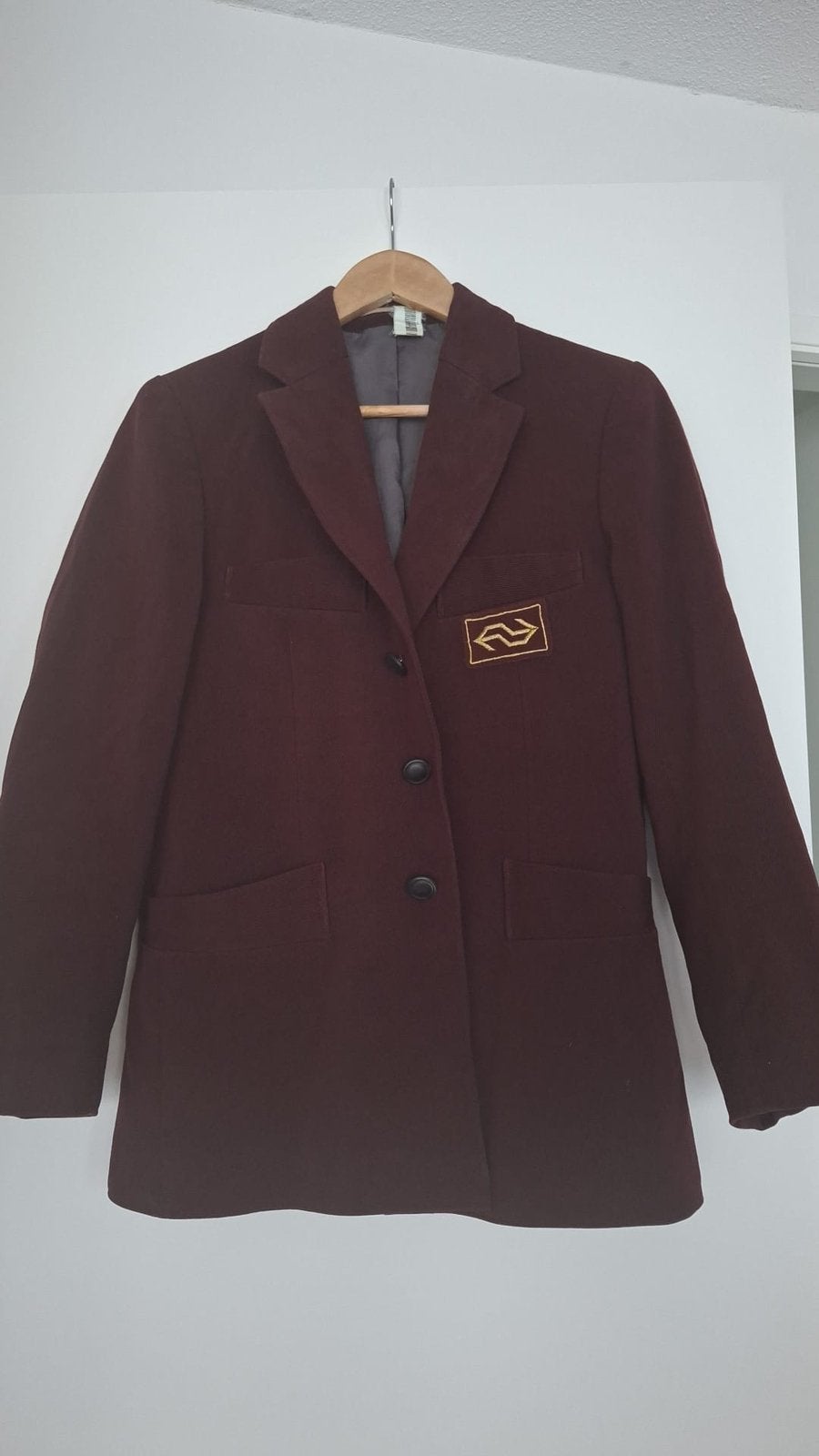 Oud NS colbert, Kleding | Heren, Ophalen of Verzenden, Gedragen, Maat 48/50 (M), Rood