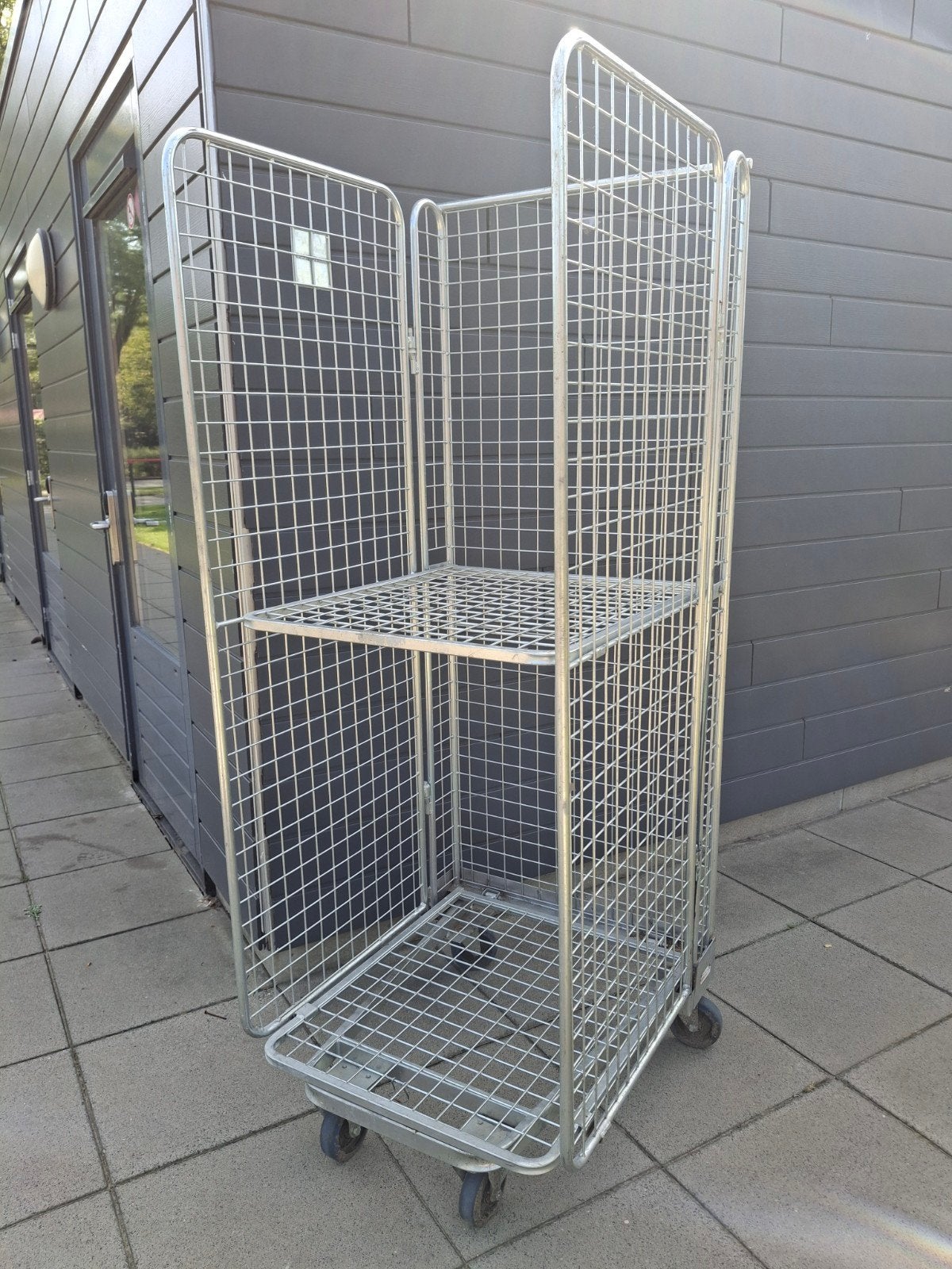 Rolcontainer verzinkt staal, Doe-het-zelf en Verbouw, Transportwagens, 100 liter of meer, Ophalen, Zo goed als nieuw, Transportkar