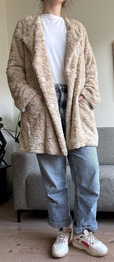 Fake Furr jas Summum, Kleding | Dames, Ophalen of Verzenden, Zo goed als nieuw, Maat 38/40 (M), Beige
