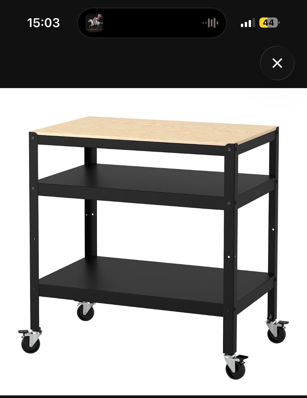 IKEA BROR Keukentrolley - Zwart/Hout, Huis en Inrichting, Ophalen, Hout, IKEA, Keukentrolley