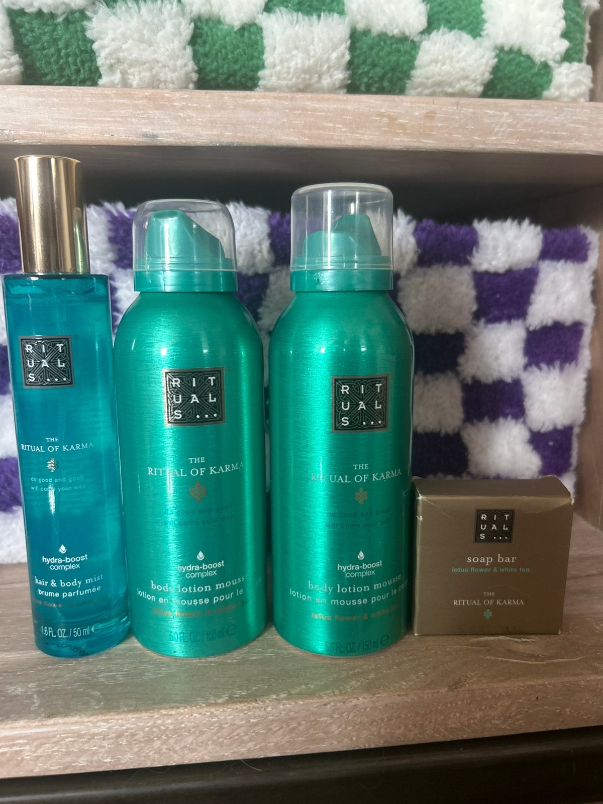 Rituals of karma set body lotion mousse/ mist en soap bar, Verzenden, Nieuw