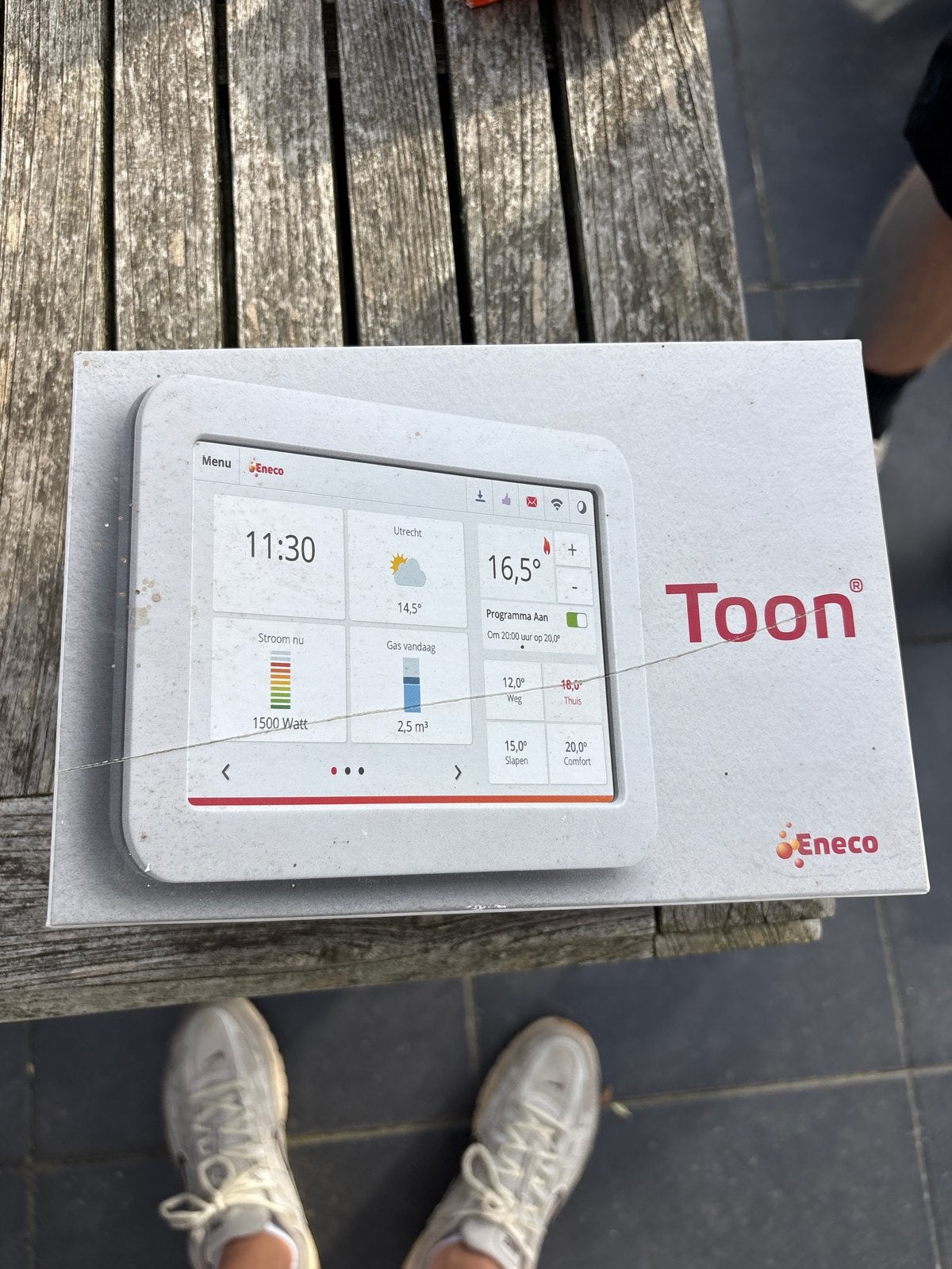 Eneco Toon thermostaat - Oud, maar werkt nog, Doe-het-zelf en Verbouw, Ophalen, Slimme thermostaat, Gebruikt