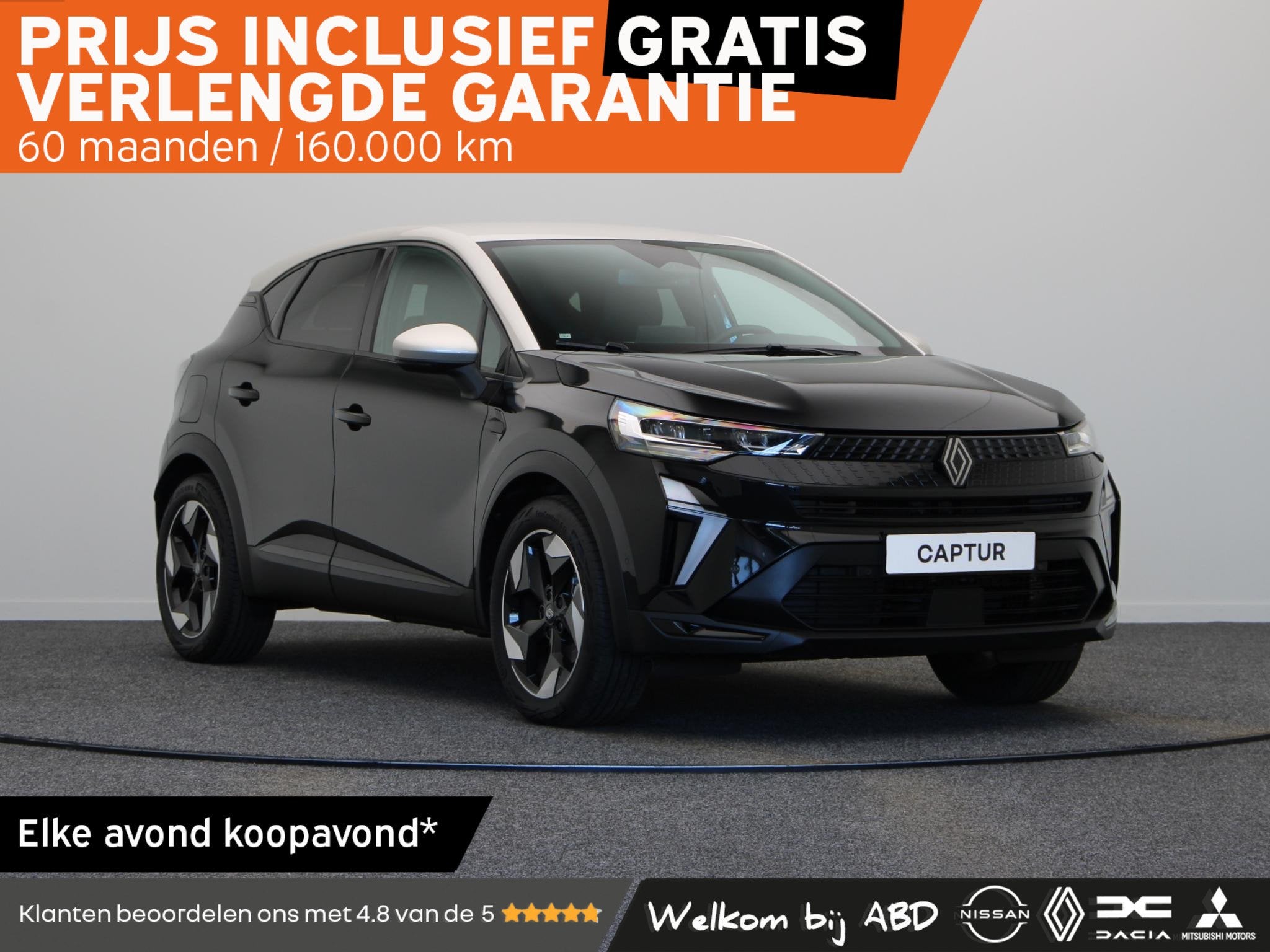 Renault Captur E-Tech full hybrid 160pk techno | Vijf jaar g, Auto's, Dealer onderhouden, 4 cilinders, Leder en Stof, Zwart