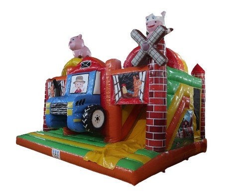 te koop mooi nieuw springkussen multiplay farmer 5 x 4,5 m, Ophalen of Verzenden, Nieuw, Verjaardag