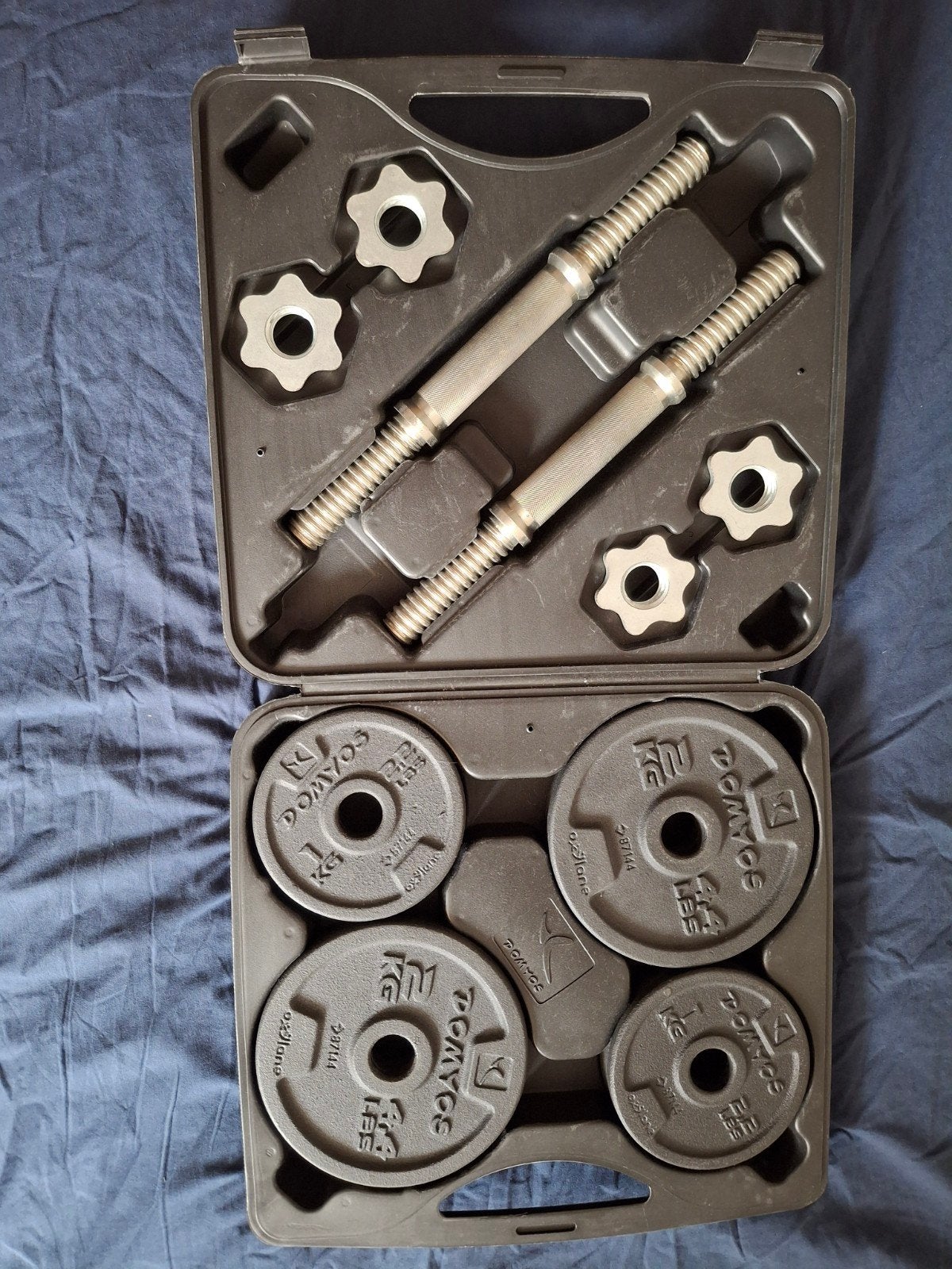 Domyos Dumbbellset 20 kg met koffer, Ophalen, Gebruikt, Rug, Halterset
