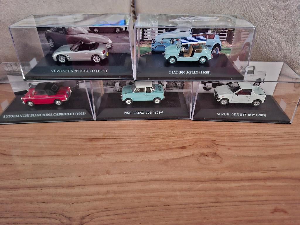 Dwerg auto's1:43 Autobianchi NSU prinz Fiat 500 jolly  NIEUW, Hobby en Vrije tijd, Modelauto's | 1:43, Ophalen of Verzenden, Nieuw