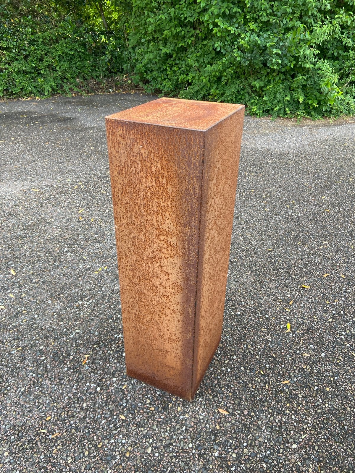 Unieke cortenstaal sokkel voor tuin, huis of galerie, Ophalen of Verzenden, Gebruikt