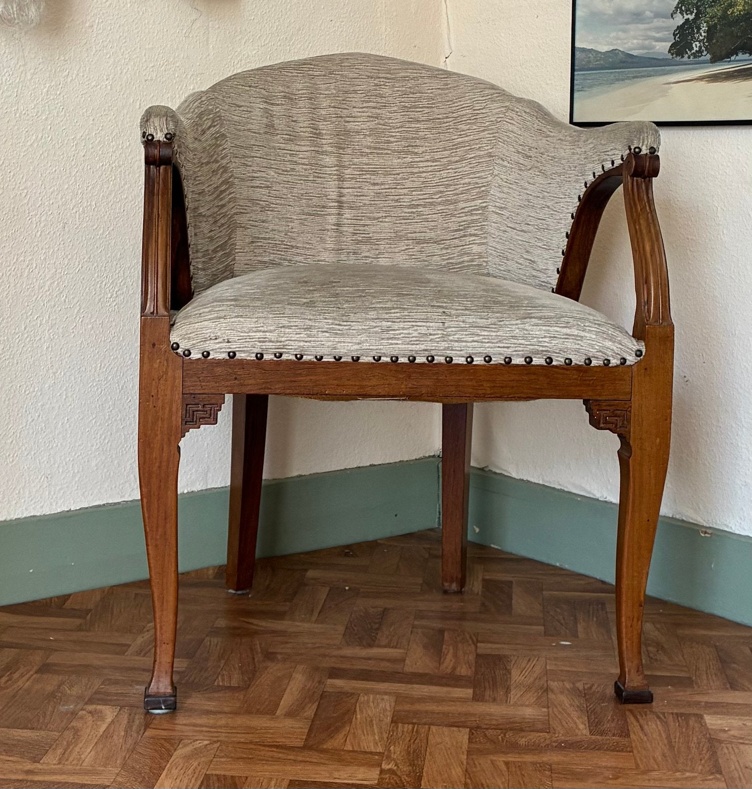 Fauteuil, kuipstoel, begin 20 ste eeuw, Antiek en Kunst, Antiek | Meubels | Stoelen en Banken, Ophalen