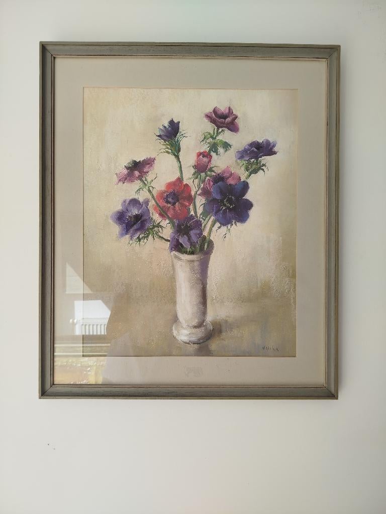 Petrus Valckx Originele Gouache Anemonen Collectie Van Jole, Antiek en Kunst, Kunst | Schilderijen | Klassiek, Ophalen of Verzenden