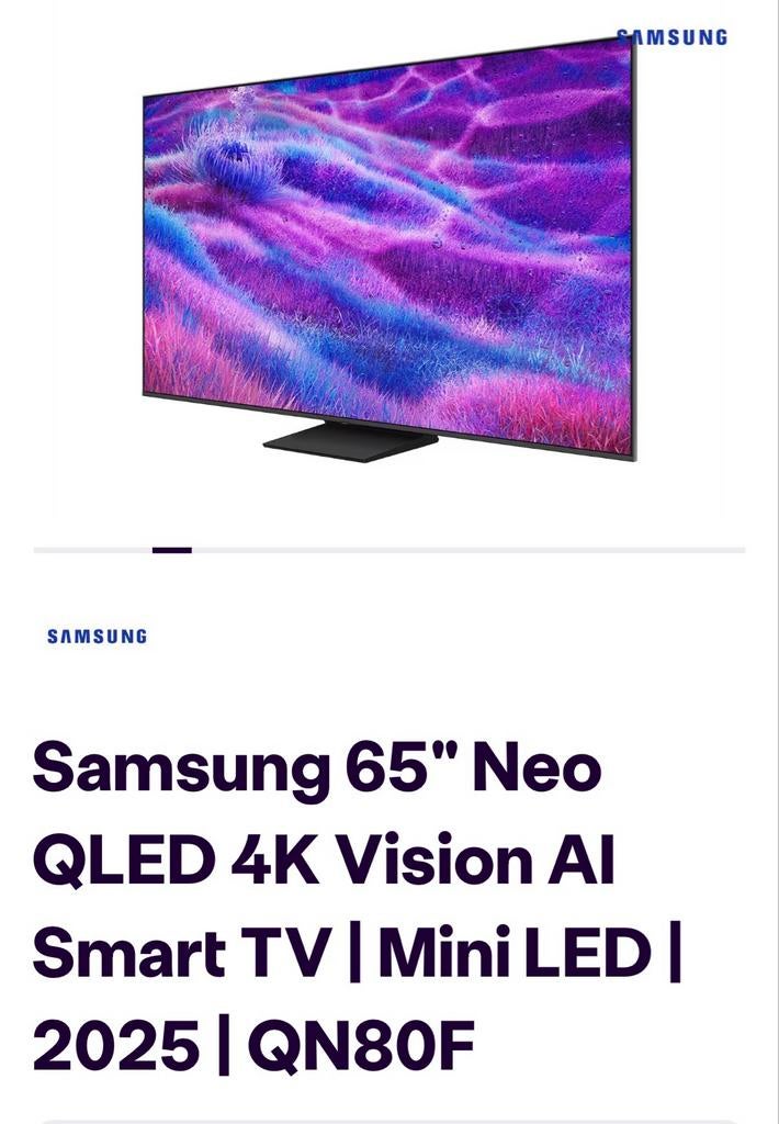 Samsung Neo QLED 65 inch 4K Smart TV (QN80F), Ophalen, QLED, 120 Hz, Zo goed als nieuw