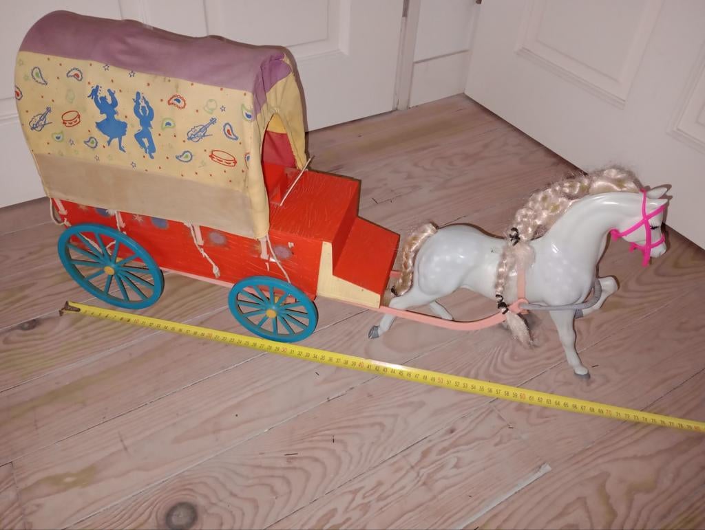 Barbie koets met paard, Ophalen of Verzenden, Gebruikt, Barbie