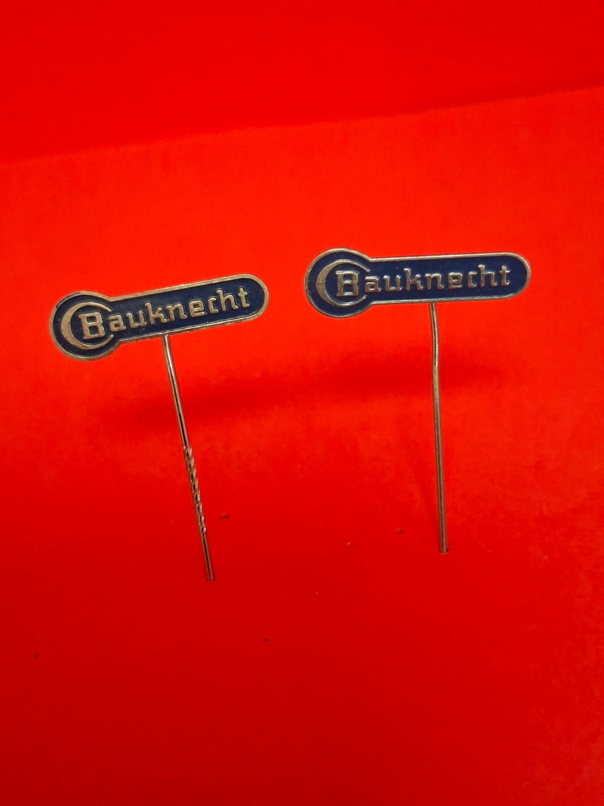 2 Speldjes BAUKNECHT, Ophalen of Verzenden, Gebruikt, Overige onderwerpen