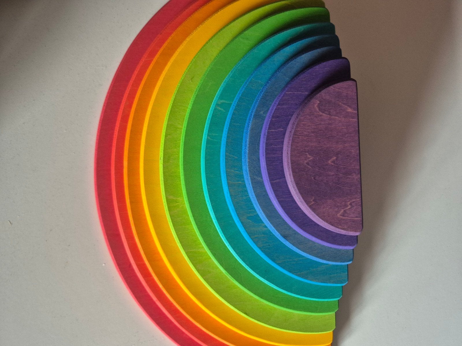 Open einde speelgoed Montessori - 11 regenboog schijven, ., Overige typen, Nieuw, Ophalen of Verzenden