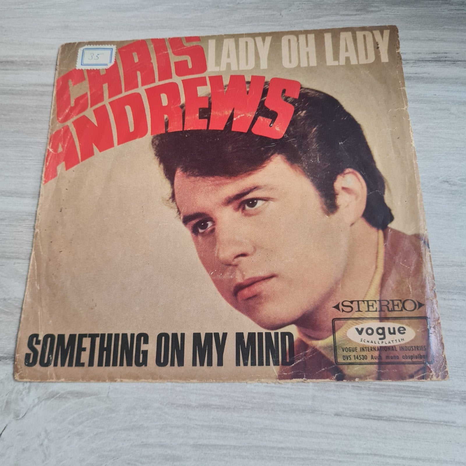 Chris Andrews - Something On My Mind / Lady Oh Lady (1966), Cd's en Dvd's, Vinyl Singles, Gebruikt, Originele persing, 7 inch