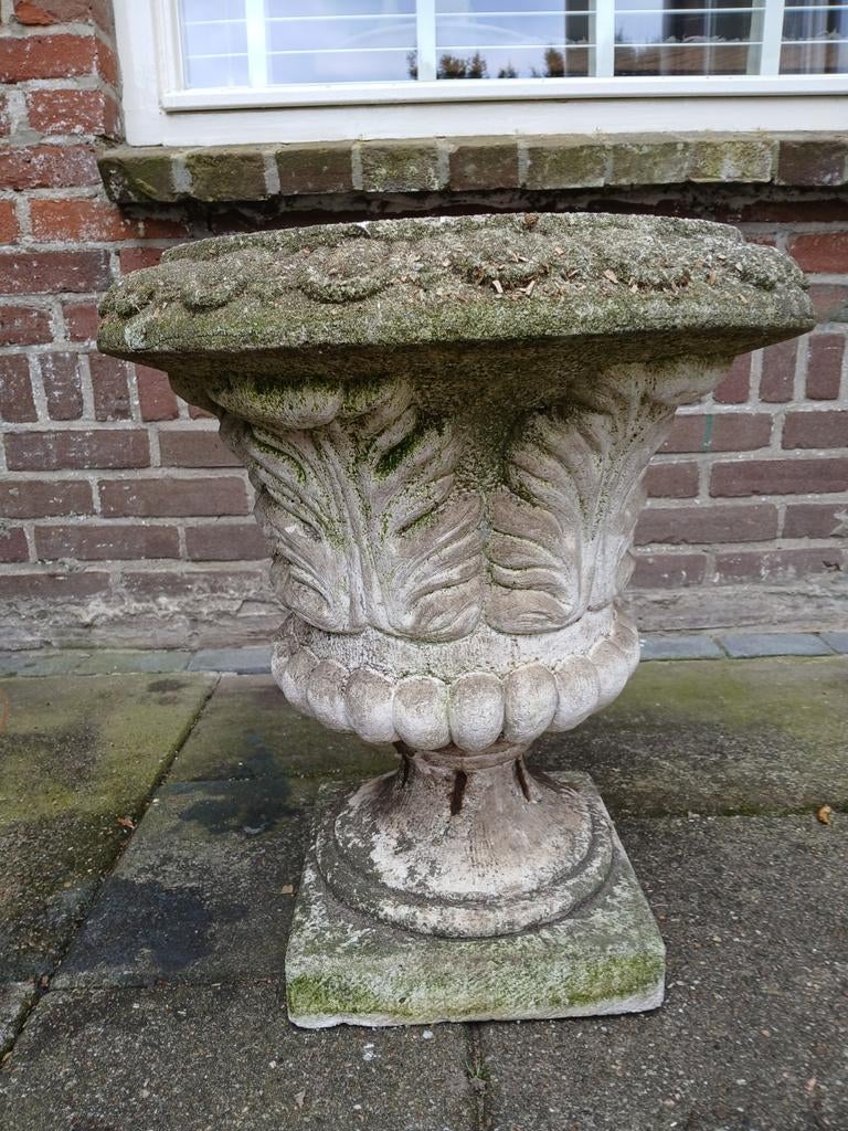 Brocante plantenbak tuinvaas beton, Ophalen, Gebruikt
