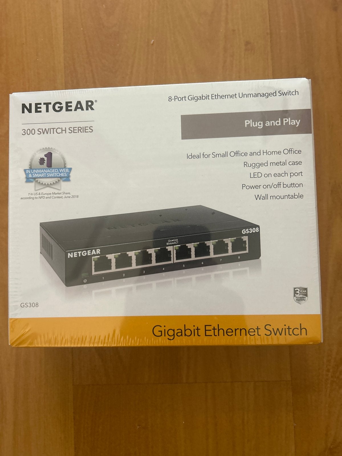 NETGEAR GS308 8-Poorts Gigabit Ethernet Unmanaged Switch, Ophalen, Nieuw