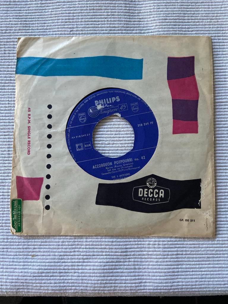 Philips Minigroove 45 - Accordeon Potpourri no. 42, Ophalen of Verzenden, 1960 - 1969, Gebruikt, 7 inch
