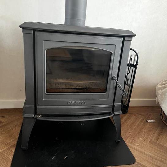 Gietijzeren houtkachel supra vercros (9kw), Ophalen, Gebruikt, Houtkachel, Vrijstaand
