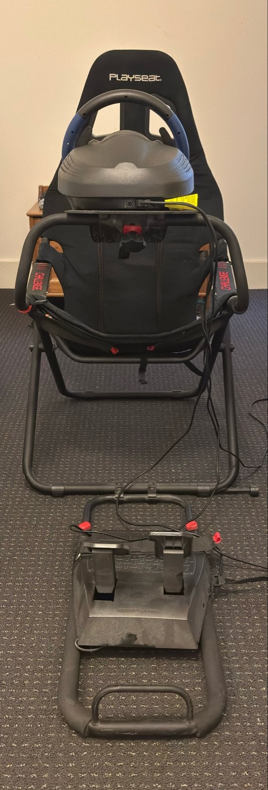 Playseat Challenge + Thrustmaster T150 racestuur, Racestoel, Gebruikt, Force feedback, Playseat