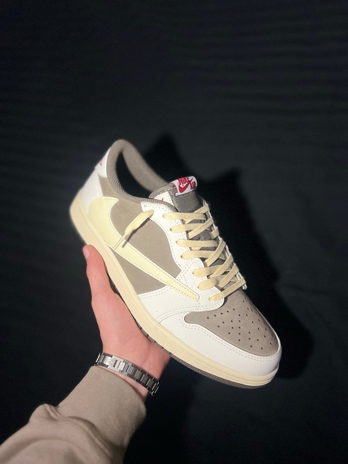 Nike Air Jordan 1 Low Travis Scott Reverse Mocha, Ophalen, Bruin, Nieuw, Sneakers of Gympen