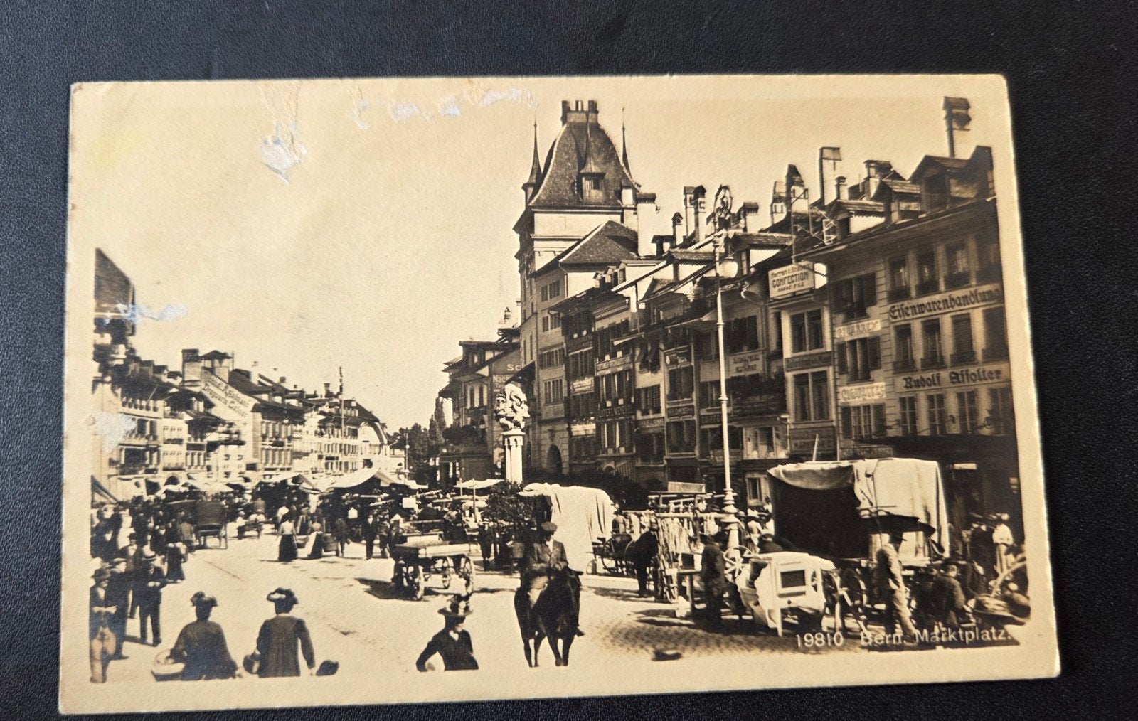 Oude ansichtkaart Bern Marktplatz, Zwitserland (1900-1920), Verzenden, Voor 1920, Gelopen, Overig Europa