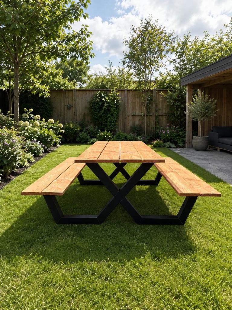 Buitentafel picknicktafel, Ophalen of Verzenden, Nieuw, Rechthoekig, Hout