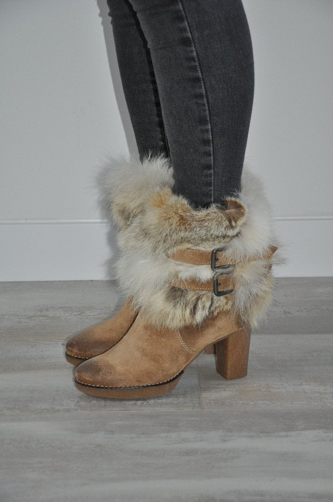 laarzen 36, manas design laarzen 36, schoenen 36, bont, Hoge laarzen, Manas design, Bruin, Nieuw
