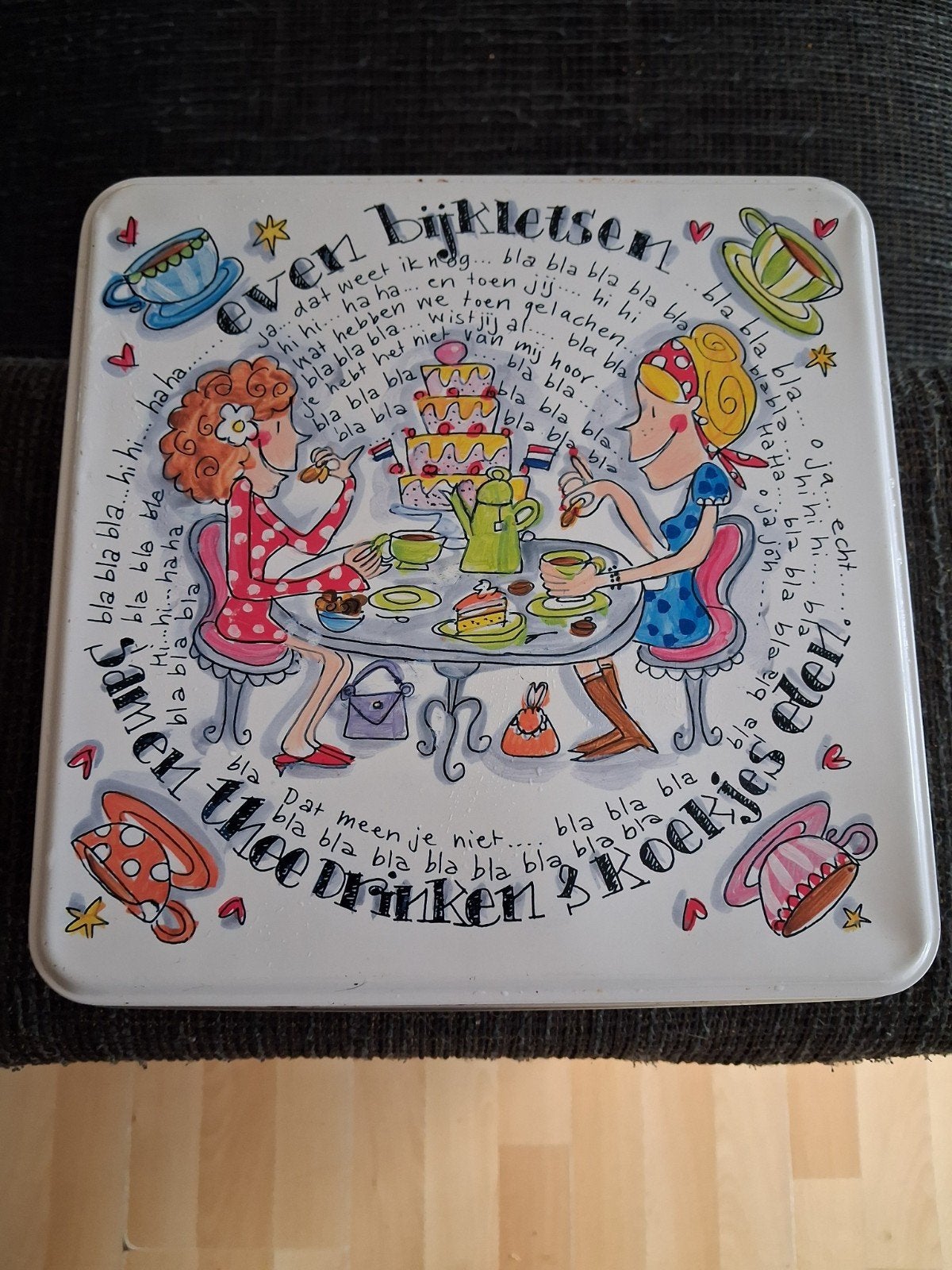Blond Amsterdam Koektrommel - Even bijkletsen, Blond Amsterdam, Ophalen of Verzenden, Zo goed als nieuw, Voorraadpot