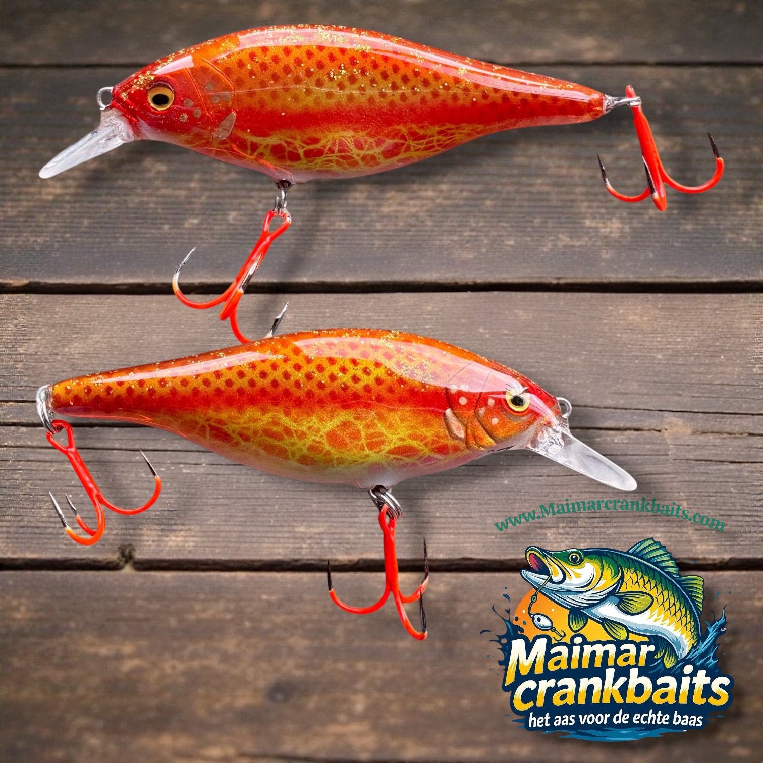 The Maimar Shad jerk 8cm  GoldFish UV #4 afgehaakt, Watersport en Boten, Haak, Purmerend, Nieuw, Ophalen of Verzenden