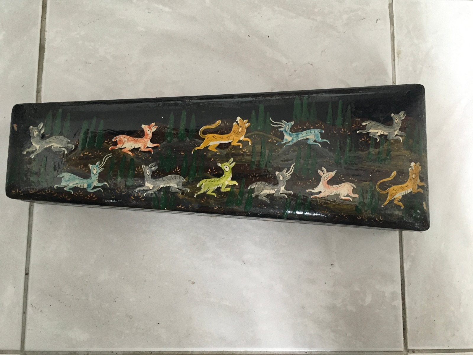 Antieke Perzische bouterie/sieradendoos met dierenmotief, Antiek en Kunst, Ophalen of Verzenden