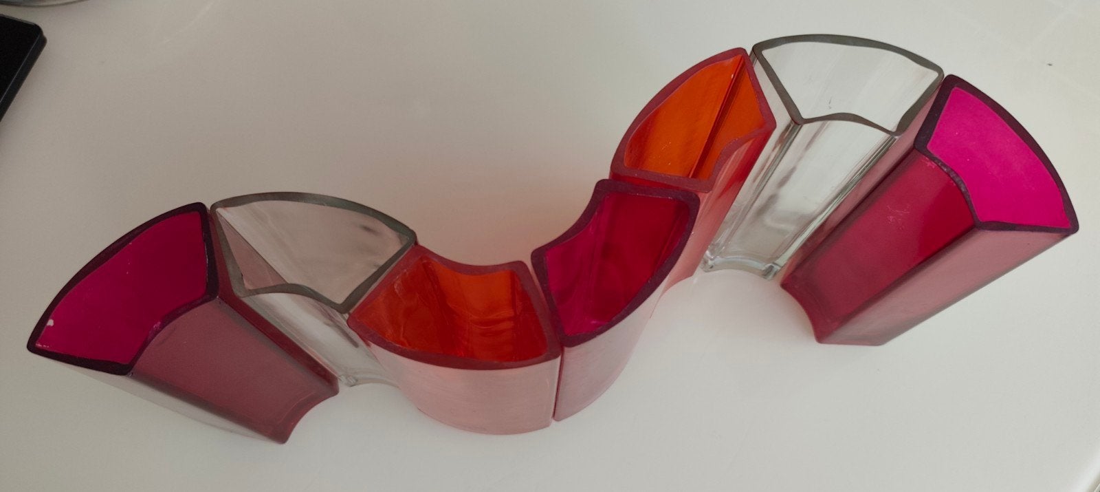 Per Ivar Ledang voor Ikea 7x multicolor modulair vaasje, Gebruikt, Overige kleuren, Ophalen of Verzenden, Glas