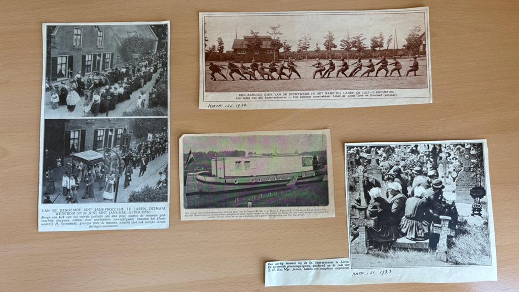 Diverse krantenknipsels uit Laren, Verzamelen, Ophalen of Verzenden, 1920 tot 1940, Nederland, Knipsel(s)