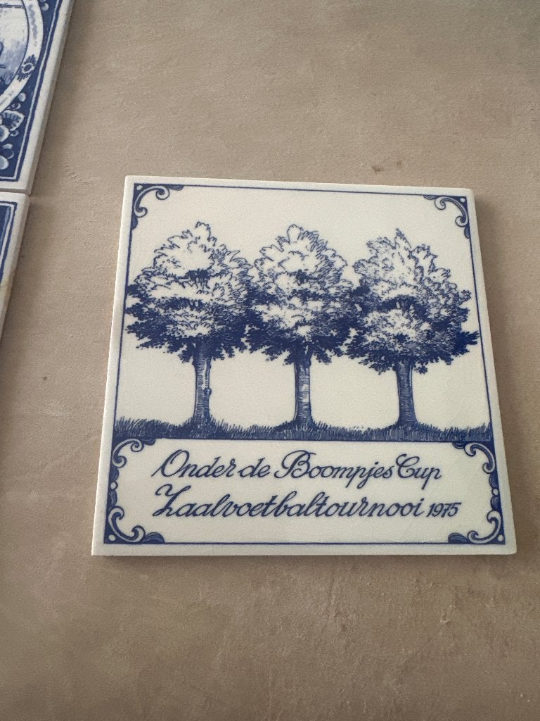 Delfts Blauwe Tegel Onder de Boompjes Cup 1975 - Schoonhoven, Ophalen of Verzenden