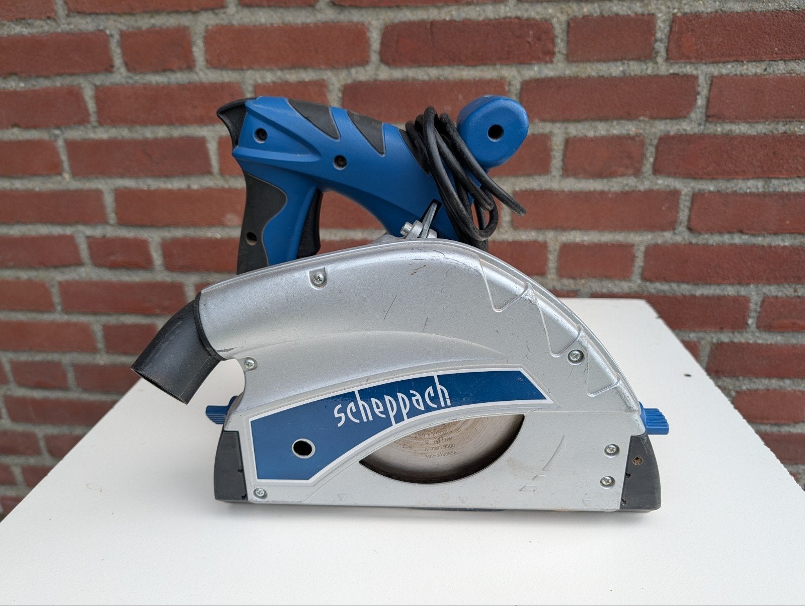VERKOCHT !  Scheppach invalzaag PL55 - Topstaat, scherp zaag, Ophalen of Verzenden, 1200 watt of meer, Invalzaag, 30 tot 70 mm