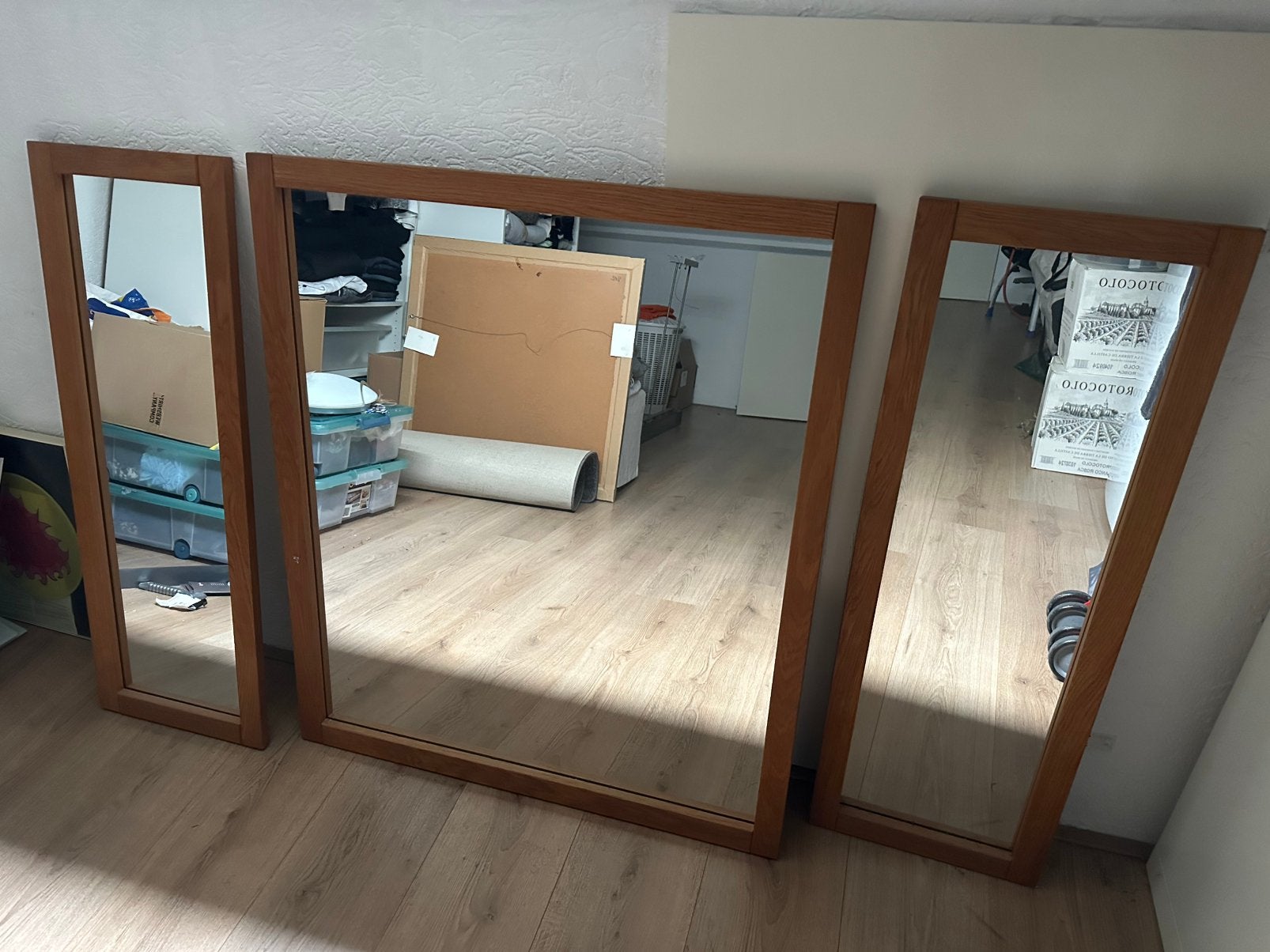 Blank eiken spiegels afm1x 78, 2x 31 br en 90 hoog, Ophalen, Zo goed als nieuw, 75 tot 100 cm, Minder dan 100 cm