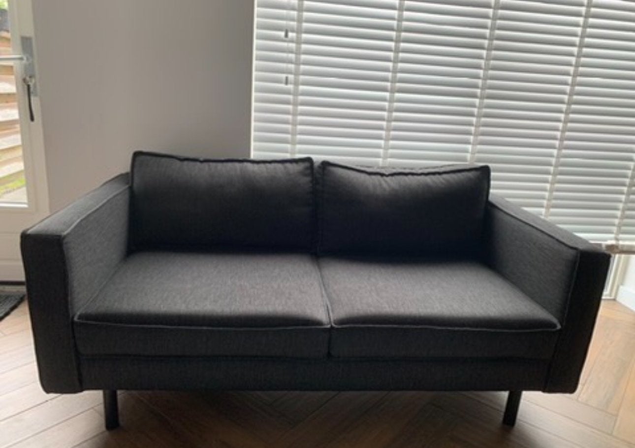 Comfortabele tweepersoonsbank - Donkergrijs, Ophalen, Gebruikt, 150 tot 200 cm, Tweepersoons
