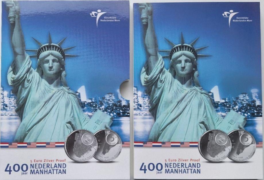 Nederland 5 euro zilver proof 2009 - Het Manhattan Vijfje, Postzegels en Munten, Koningin Beatrix, Zilver, Euro's, Verzenden