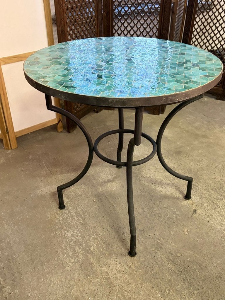 Mozaiek blauwe tafel, Ophalen of Verzenden
