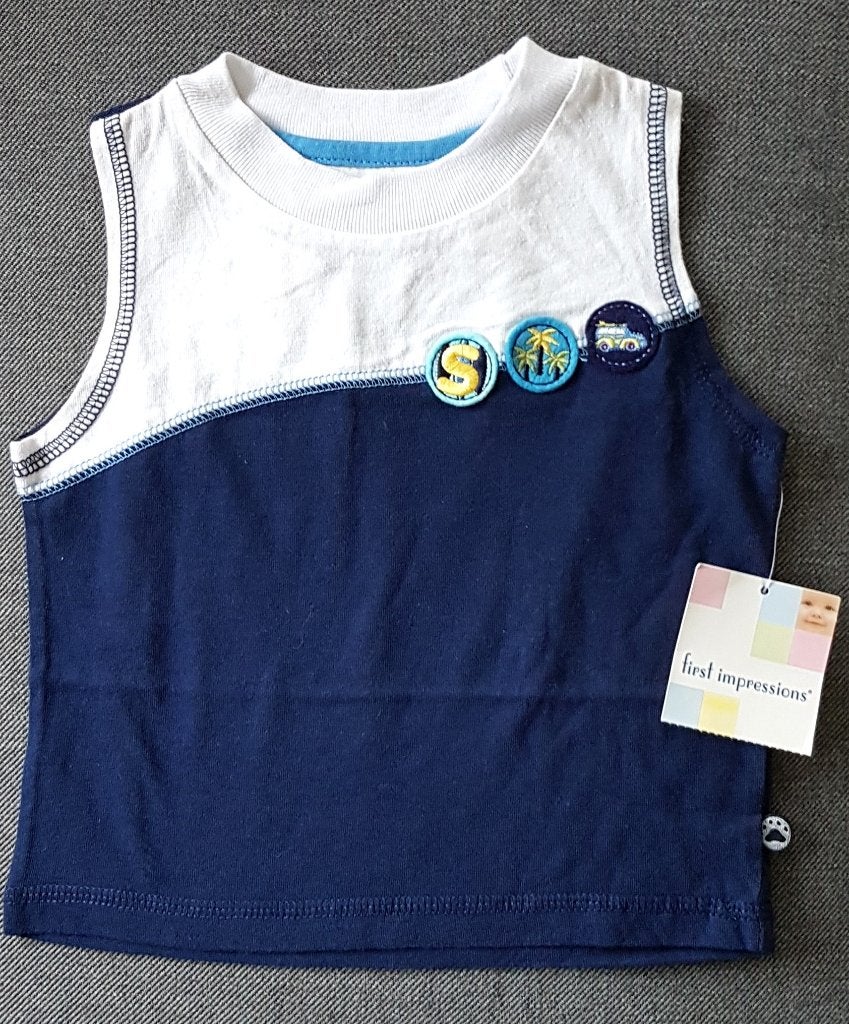 Shirt navy/wit maat 74 *NIEUW* (1714) a, Nieuw, Ophalen of Verzenden, Jongetje, First Impressions