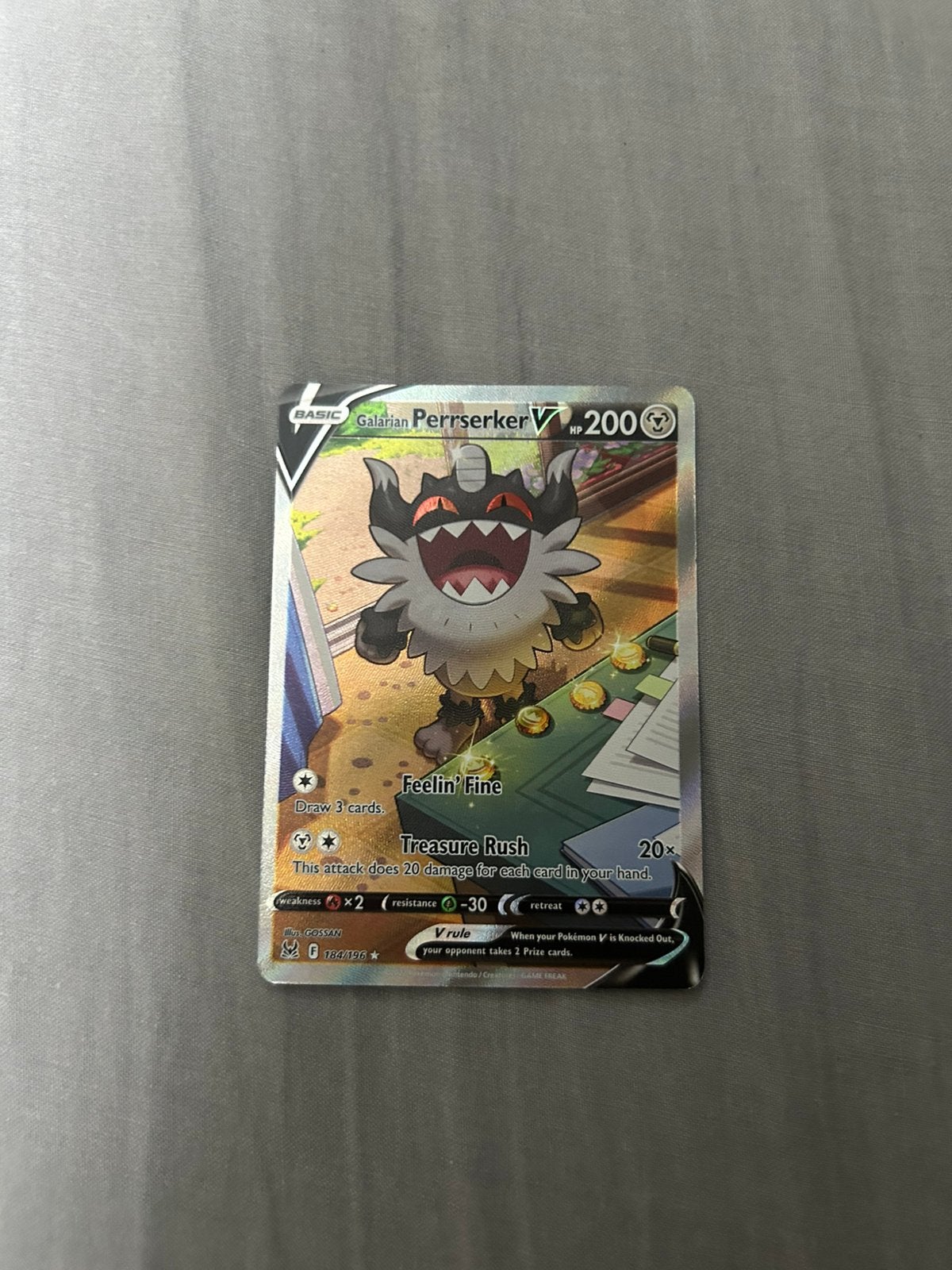 Galarian perrserker v pokemon kaart 184/196, Ophalen of Verzenden, Zo goed als nieuw