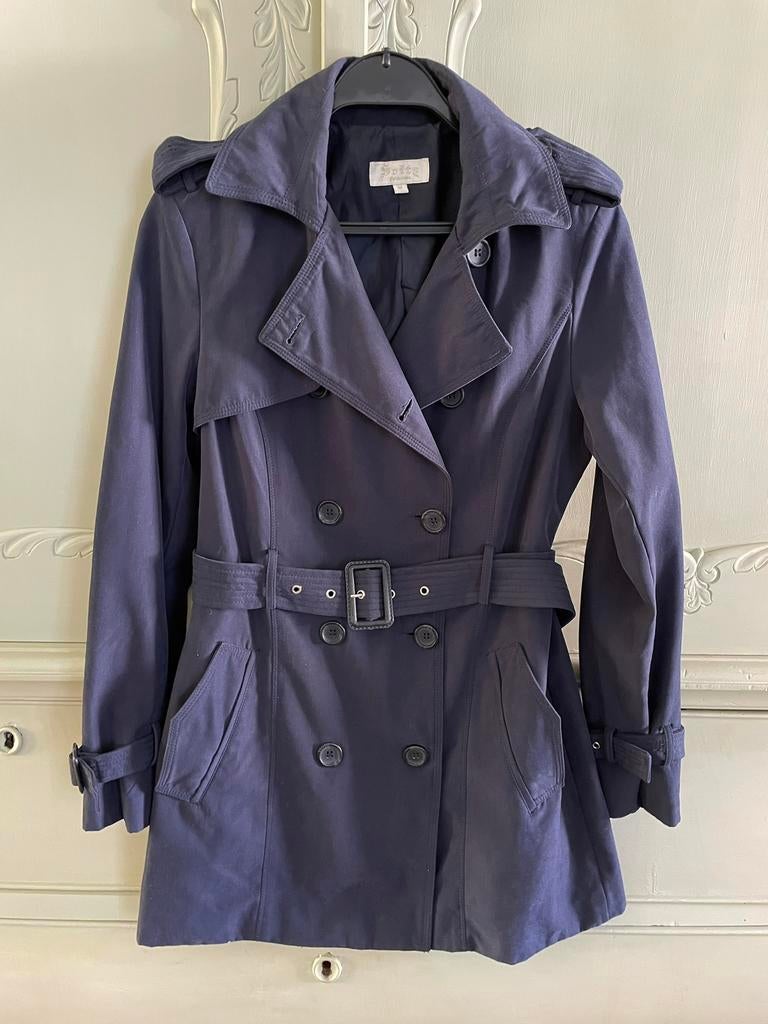 Blauwe trenchcoat Lola Liza maat S, Ophalen of Verzenden, Zo goed als nieuw, Maat 36 (S), Blauw