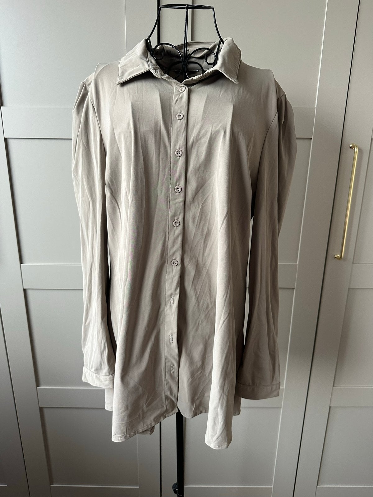 Travelstof blouse Mi Piace maat XL, Ophalen of Verzenden, Zo goed als nieuw, Maat 46/48 (XL) of groter, Beige