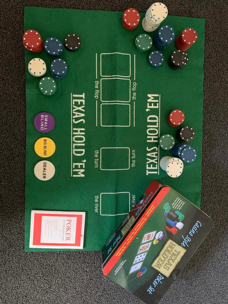 Texas Hold'em Poker Set - Compleet met Mat en Fiches, Ophalen of Verzenden