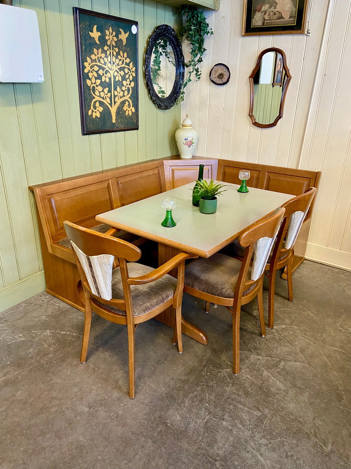 SALE ! Echte Duitse eethoek Oostenrijkse hoekset zithoek, Ophalen, Inclusief barstoelen, Zo goed als nieuw, Nvt