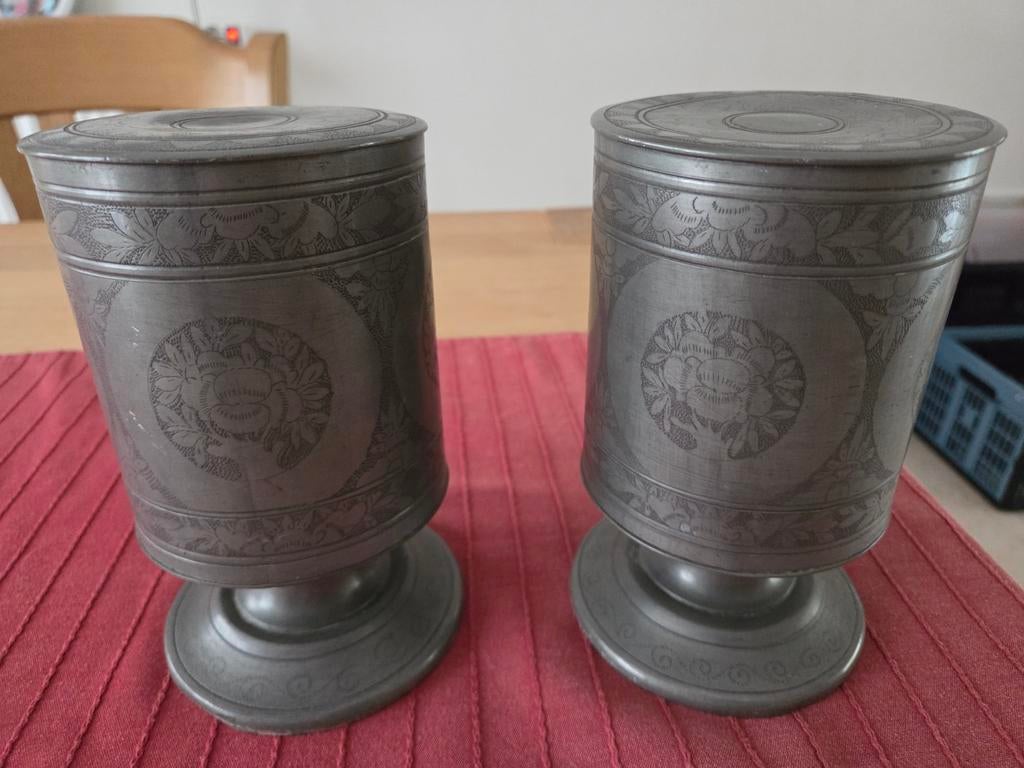 Te koop tinnen tabaks drums, Antiek en Kunst, Antiek | Tin, Ophalen of Verzenden