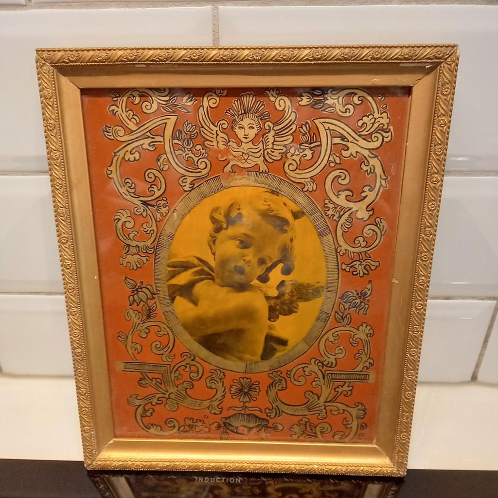 Antiek schilderij met goudkleurige houten lijst, Antiek en Kunst, Kunst | Schilderijen | Klassiek, Ophalen of Verzenden