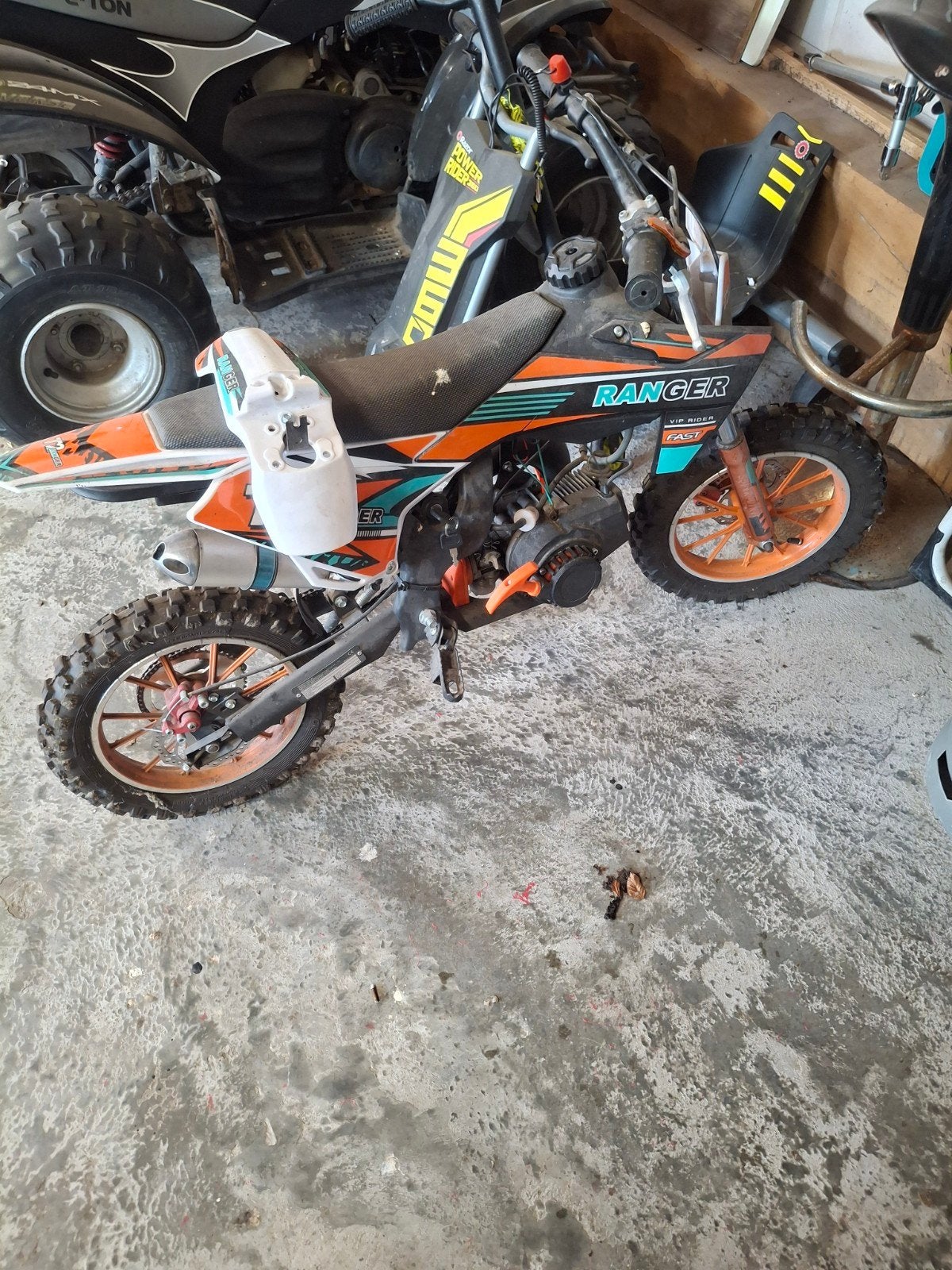 Ranger Pitbike - Oranje/Zwart, Ophalen, Gebruikt, 49 cc, Schijfrem